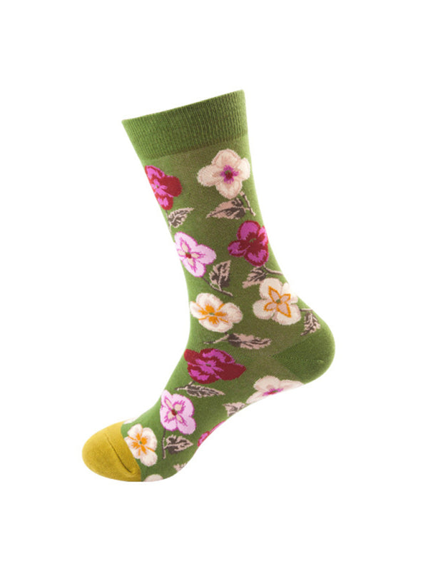 Floral Pattern Casual Knit Women's Socks Pattern1 FREESIZE