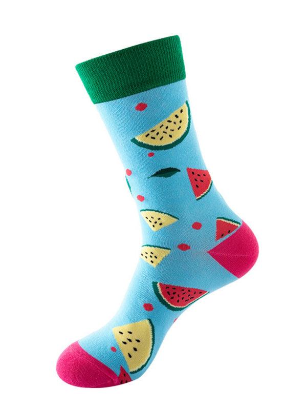 New one-size-fits-all street fashion trend socks fruit pattern design trendy brand socks Pattern3 FREESIZE