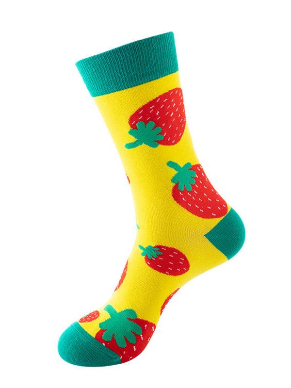 New one-size-fits-all street fashion trend socks fruit pattern design trendy brand socks Pattern2 FREESIZE