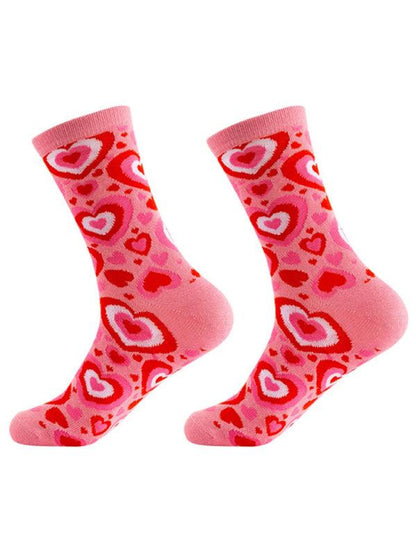 New Valentine's Day Series Mid-calf Socks Knitted Jacquard Cotton Socks Heart Pattern Pattern9 FREESIZE