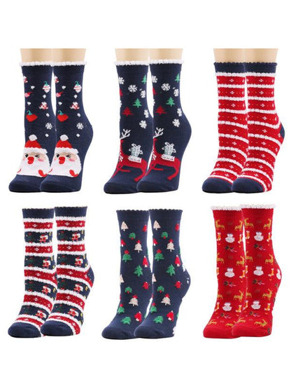 New autumn and winter woolen socks Christmas mid-calf socks Christmas socks Pattern1 FREESIZE