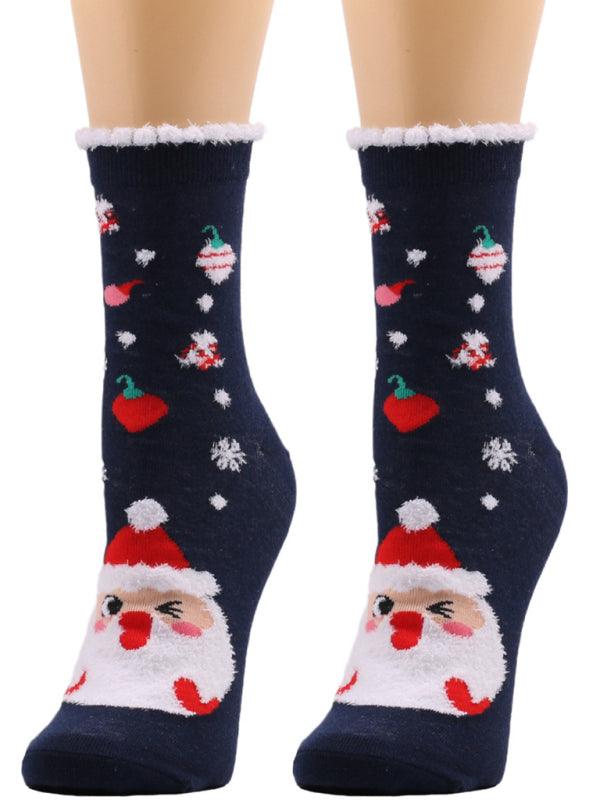 New autumn and winter woolen socks Christmas mid-calf socks Christmas socks Pattern2 FREESIZE