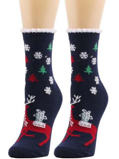 New autumn and winter woolen socks Christmas mid-calf socks Christmas socks Pattern3 FREESIZE