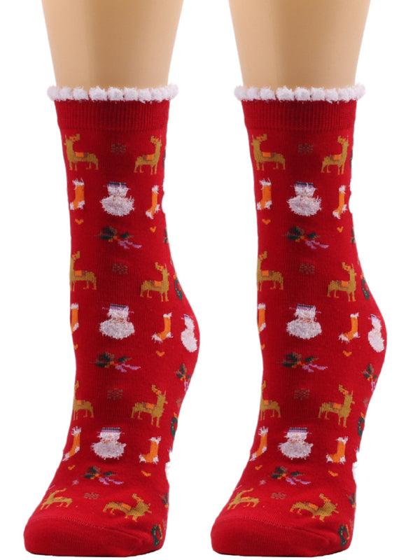 New autumn and winter woolen socks Christmas mid-calf socks Christmas socks Pattern5 FREESIZE