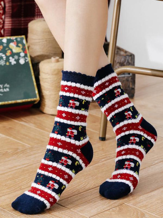 New autumn and winter woolen socks Christmas mid-calf socks Christmas socks Pattern7 FREESIZE