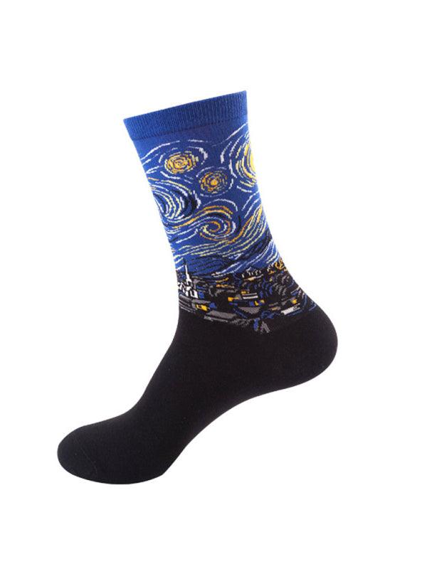 New trendy and interesting pattern mid-calf socks Pattern1 FREESIZE