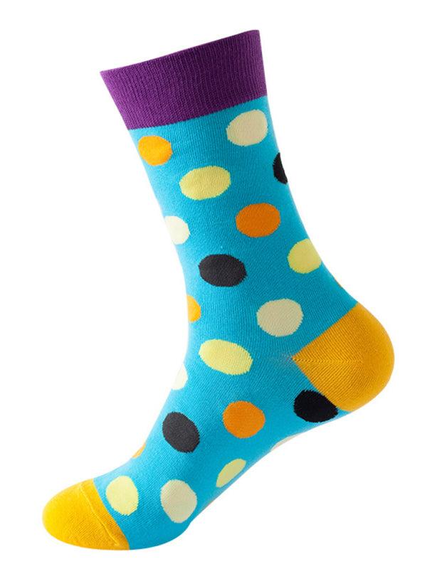 New trendy fun polka dot pattern mid-calf socks Pattern2 FREESIZE