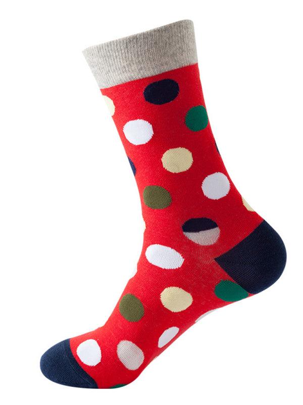 New trendy fun polka dot pattern mid-calf socks Pattern5 FREESIZE