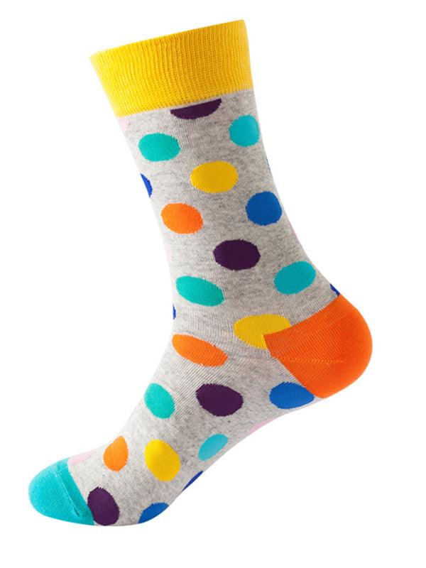 New trendy fun polka dot pattern mid-calf socks Pattern6 FREESIZE