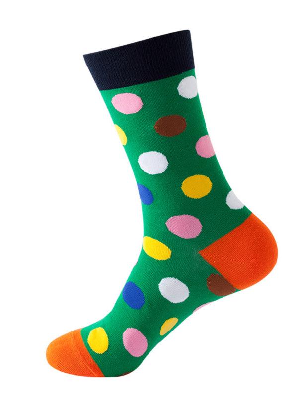 New trendy fun polka dot pattern mid-calf socks Pattern9 FREESIZE