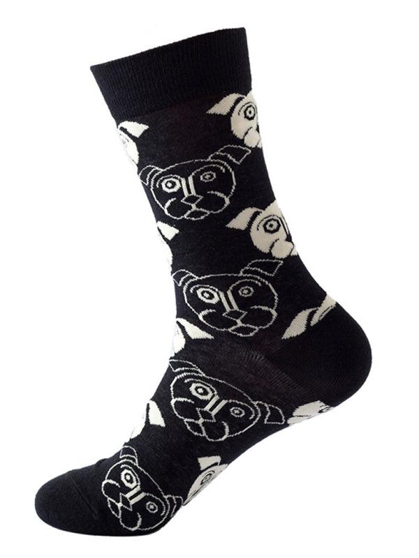 New trendy fun animal dog pattern mid-calf socks Pattern8 FREESIZE