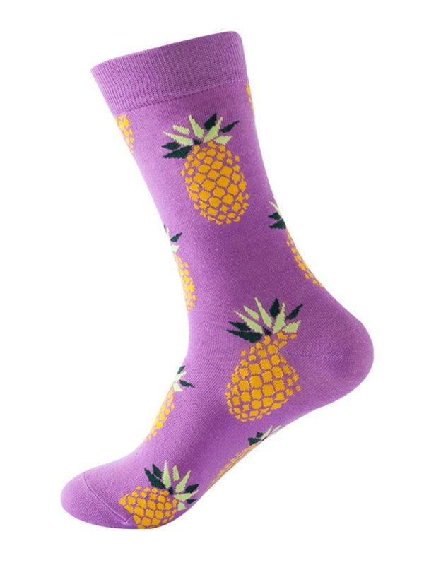 New trendy and fun fruit pattern mid-calf socks Pattern2 FREESIZE