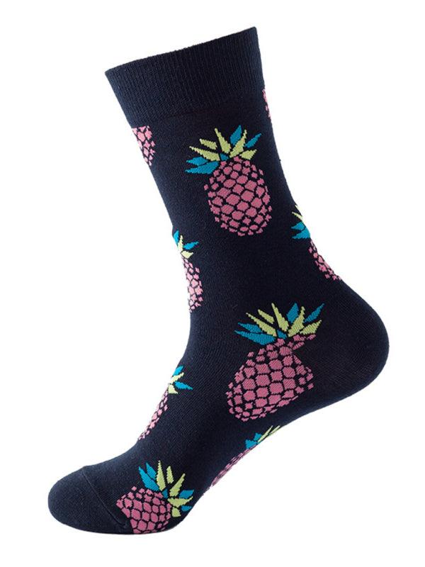 New trendy and fun fruit pattern mid-calf socks Pattern6 FREESIZE