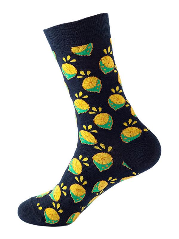 New trendy and fun fruit pattern mid-calf socks Pattern7 FREESIZE