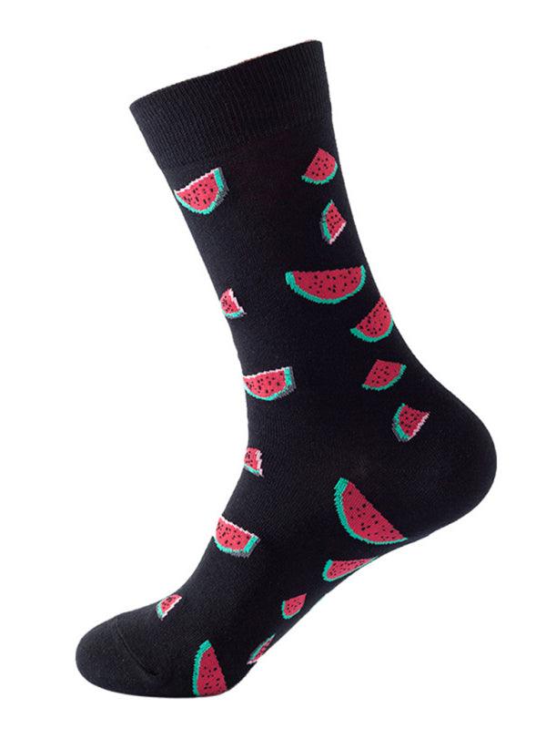 New trendy and fun fruit pattern mid-calf socks Pattern8 FREESIZE