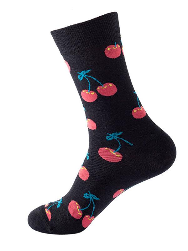 New trendy and fun fruit pattern mid-calf socks Pattern9 FREESIZE