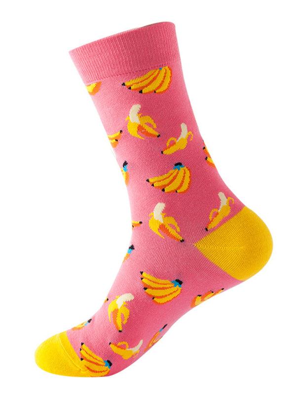 New trendy and fun fruit pattern mid-calf socks Pattern FREESIZE