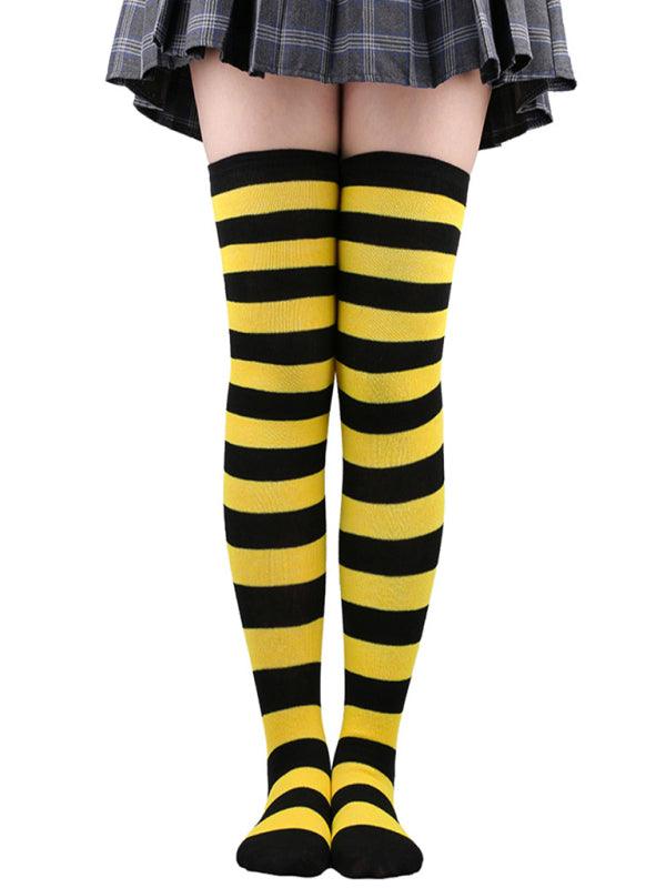 New daily casual over-the-knee socks for women long Christmas and Halloween striped stockings Pattern5 FREESIZE