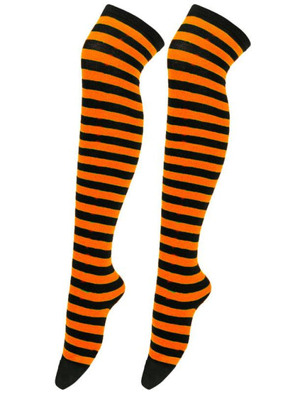 New daily casual over-the-knee socks for women long Christmas and Halloween striped stockings Pattern6 FREESIZE