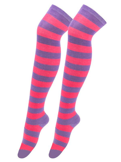 New daily casual over-the-knee socks for women long Christmas and Halloween striped stockings Pattern8 FREESIZE