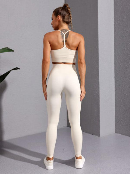 New tight yoga sports bra halter top White