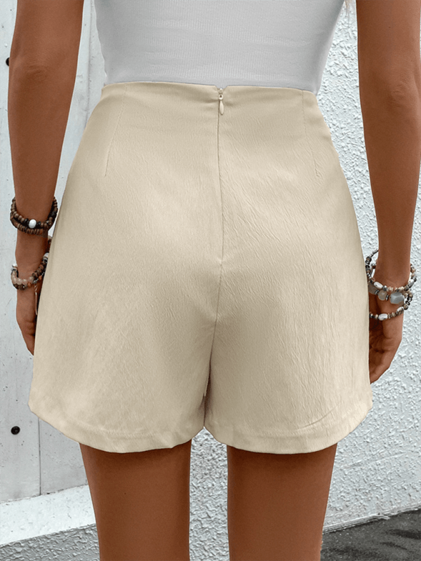 Women's casual belt high waist solid color skirt pants Cracker khaki