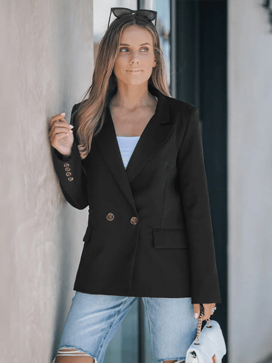 Simple commuter suit jacket Black