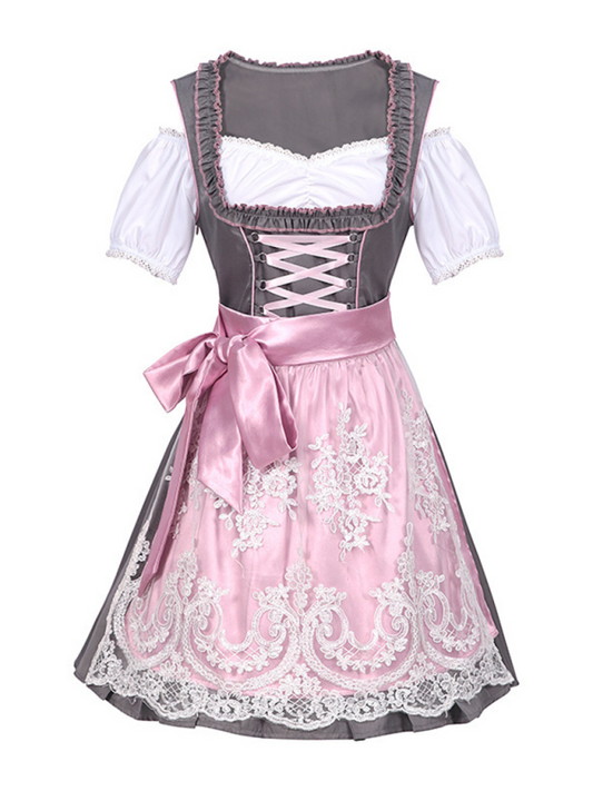 German Munich Oktoberfest pink lace beer skirt cosplay stage performance costume Pink