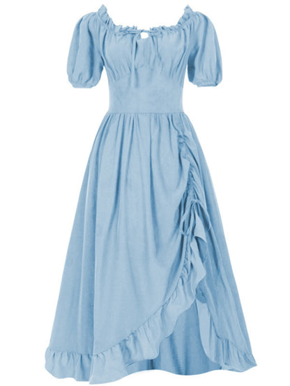 Oktoberfest New Retro Irregular Dress Clear blue